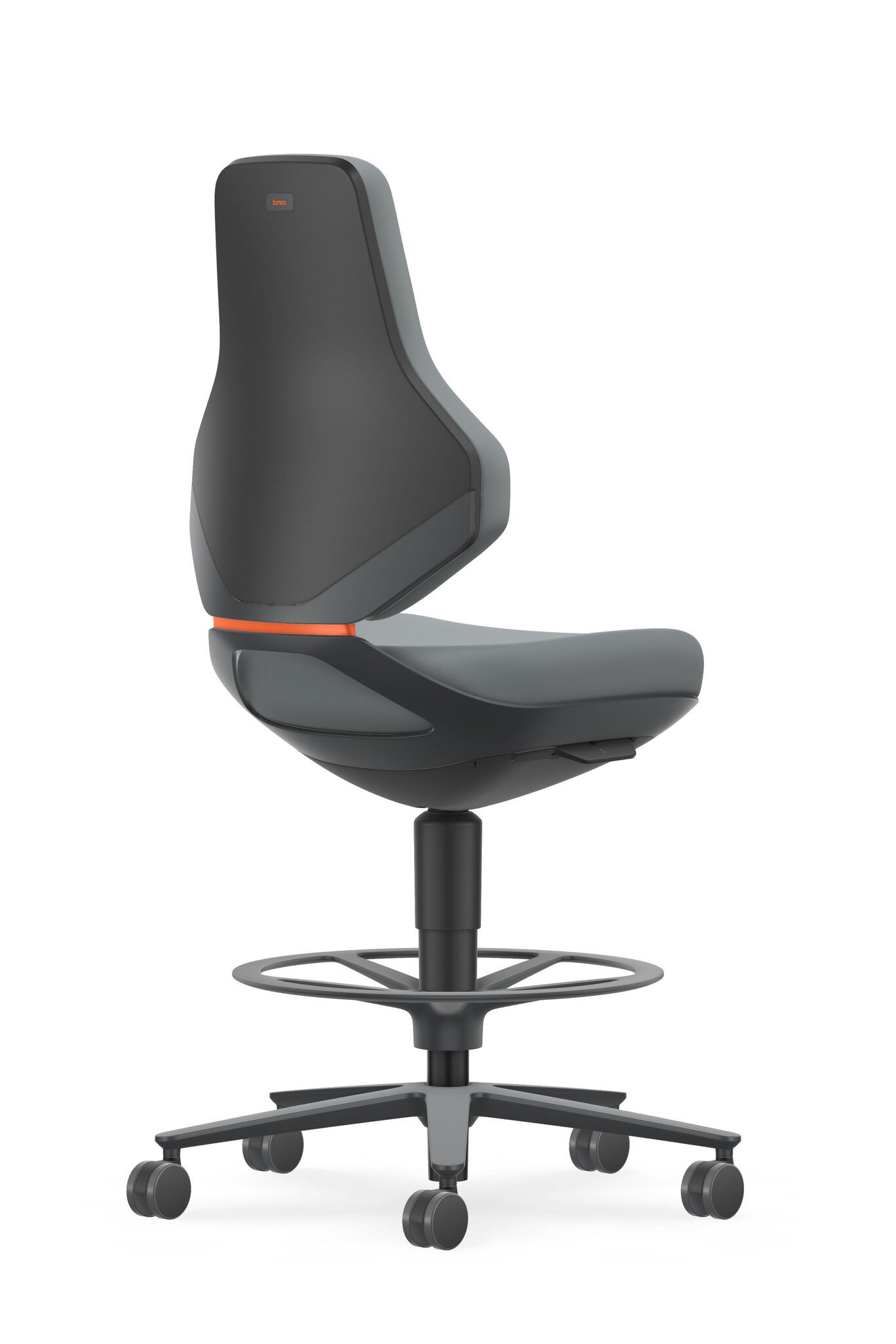 TEXON 4 siège de travail pivotant, avec roulettes d'assise-stop et repose-pieds, Skintec gris #zoom-3