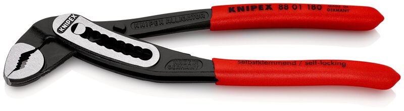 Alligator® Wasserpumpenzange mit rutschhemmendem Kunststoff überzogen, schwarz atramentiert, 180 mm (SB-Karte/Blister) #1
