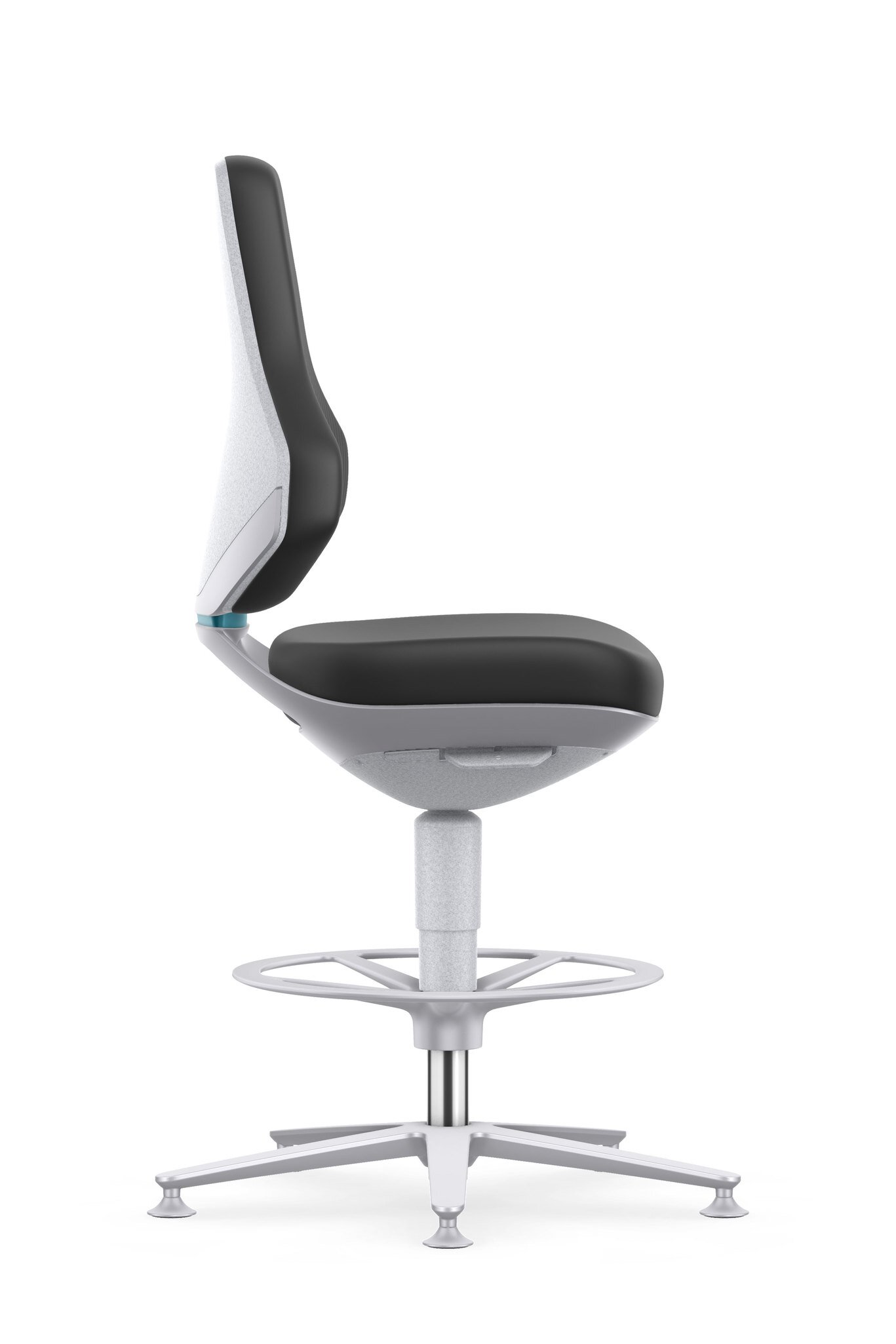 Chaise de travail ESD TEXON 3 pour salles blanches, avec patins et repose-pieds, Skintec noir #zoom-4
