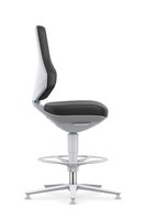 Chaise de travail ESD TEXON 3 pour salles blanches, avec patins et repose-pieds, Skintec noir #thumbnail-4