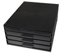 ESD SMD cabinet 340/22 ESD-CON, 4 drawers incl. SMD box mix, black #thumbnail-1
