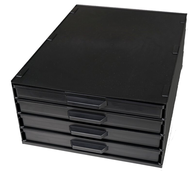 ESD SMD cabinet 340/22 ESD-CON, 4 drawers incl. SMD box mix, black #1
