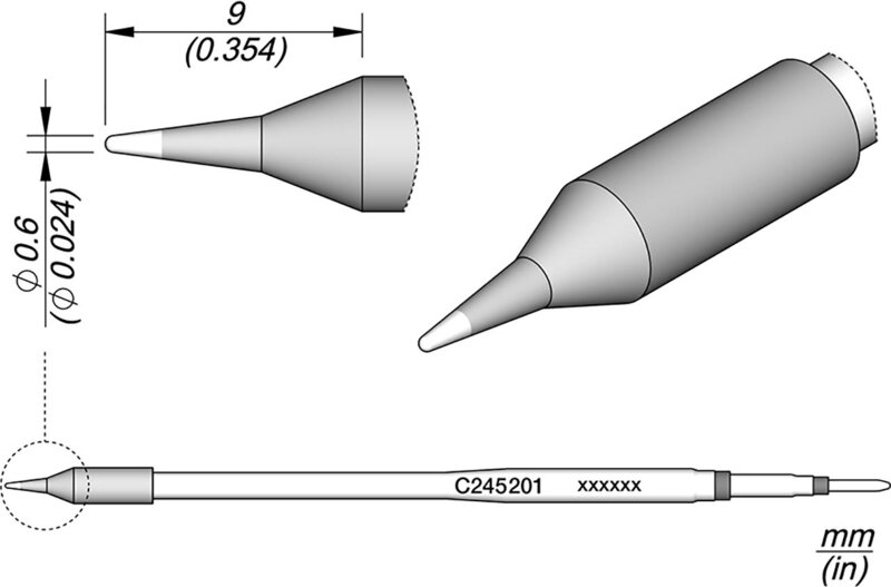 Lötspitze konisch, D: 0,6 mm, C245201 #1