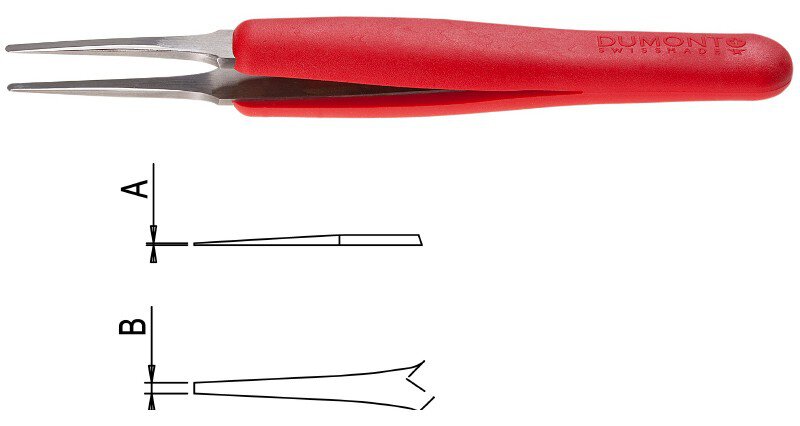 Pincette Ergo ESD Type F, pointes larges et carrées, inox amagnétique