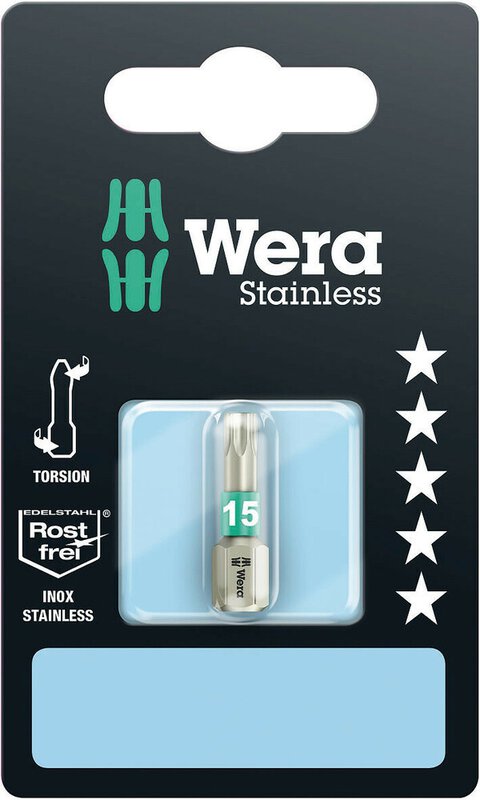 TORX®-Bit, Edelstahl, TX 15 x 25 mm #1