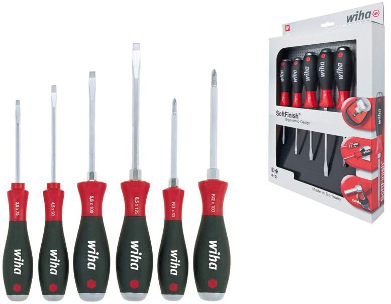 Set di cacciaviti SoftFinish® a taglio, Pozidriv 6 pezzi con lama esagonale continua e cappuccio in acciaio massiccio (21251) #zoom-1