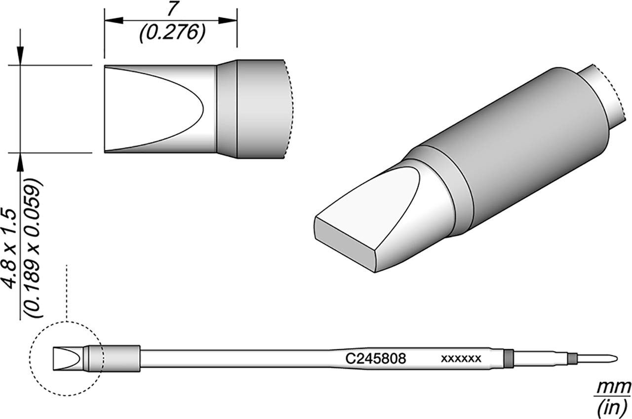 Lötspitze meißelförmig, 4,8 x 1,5 mm, C245808 #zoom-1