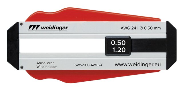 Abisolierer für AWG 24, für PVC- und PTFE-Drähte, Ø 0,5 mm