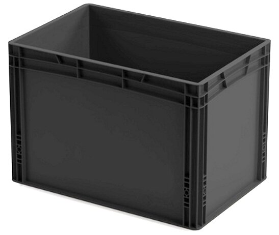 ESD Behälter, schwarz, 600 x 400 x 420 mm, VPE = 20 Stück #zoom-1