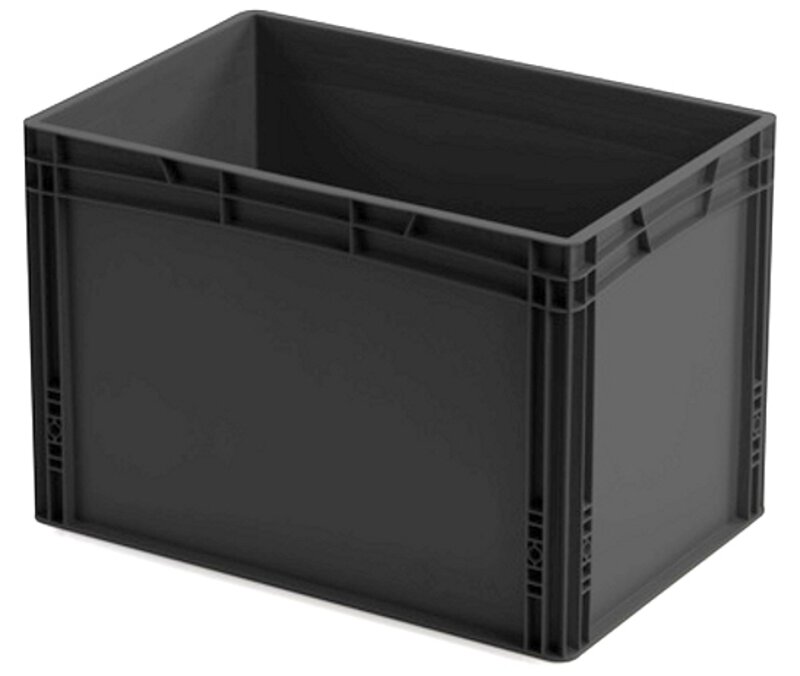 ESD Behälter, schwarz, 600 x 400 x 420 mm, VPE = 20 Stück