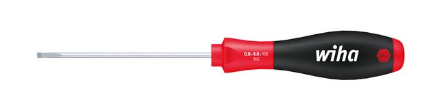 Schraubendreher SoftFinish® Schlitz mit Rundklinge für tiefliegende Schrauben (39592), 4,0 mm x 100 mm (Blister)