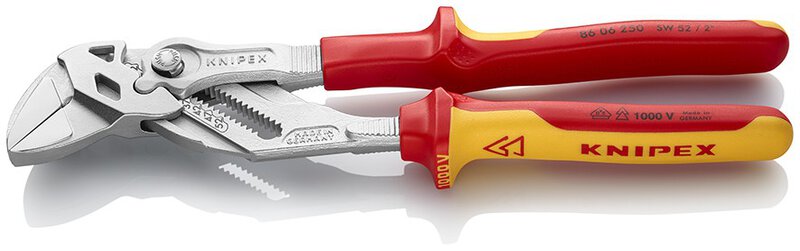 Tangsleutel Tang en moersleutel in één gereedschap, geïsoleerd, met meer-componentenhulzen, VDE-gekeurd, verchroomd, 250 mm (SB kaart/blister) #1