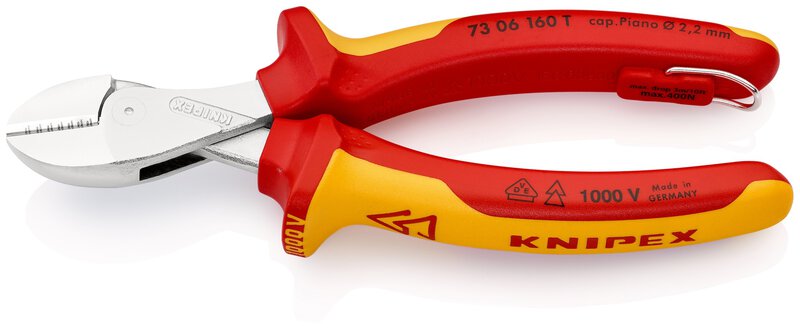 X-Cut® compact diagonal cutters, insulated, with multi-component sheaths, VDE-tested, fixing eyelet, chrome-plated, 160 mm (SB card/blister) #1