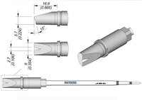 Soldering tip R470, chisel, 9 x 2.7 mm, R470055 #thumbnail-1