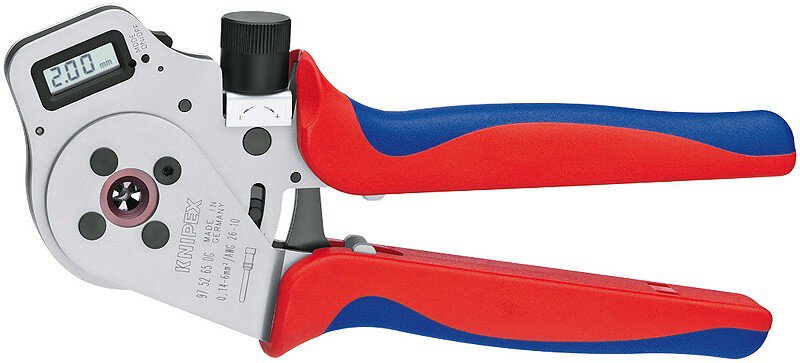 Vierdornpresszange, für gedrehte Kontakte, digital, 0,14 – 6,0 mm², Positionierungshilfe, 250 mm #zoom-1
