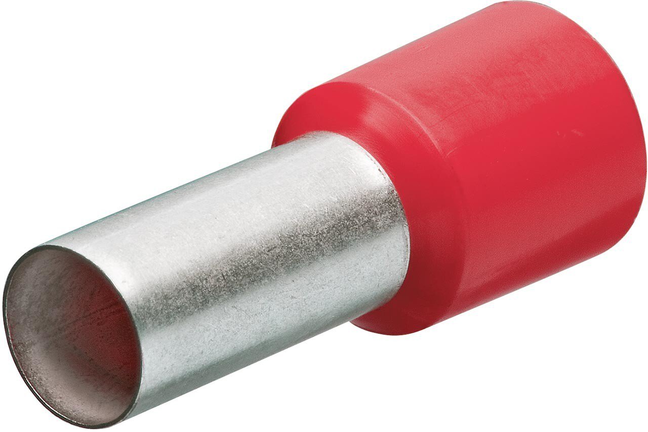 Wire end ferrules with plastic collar, 12 mm, 10 mm², red, 100 pieces #zoom-1