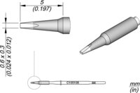 Panne à souder en forme de burin, droite 0,6 x 0,3 mm #thumbnail-1