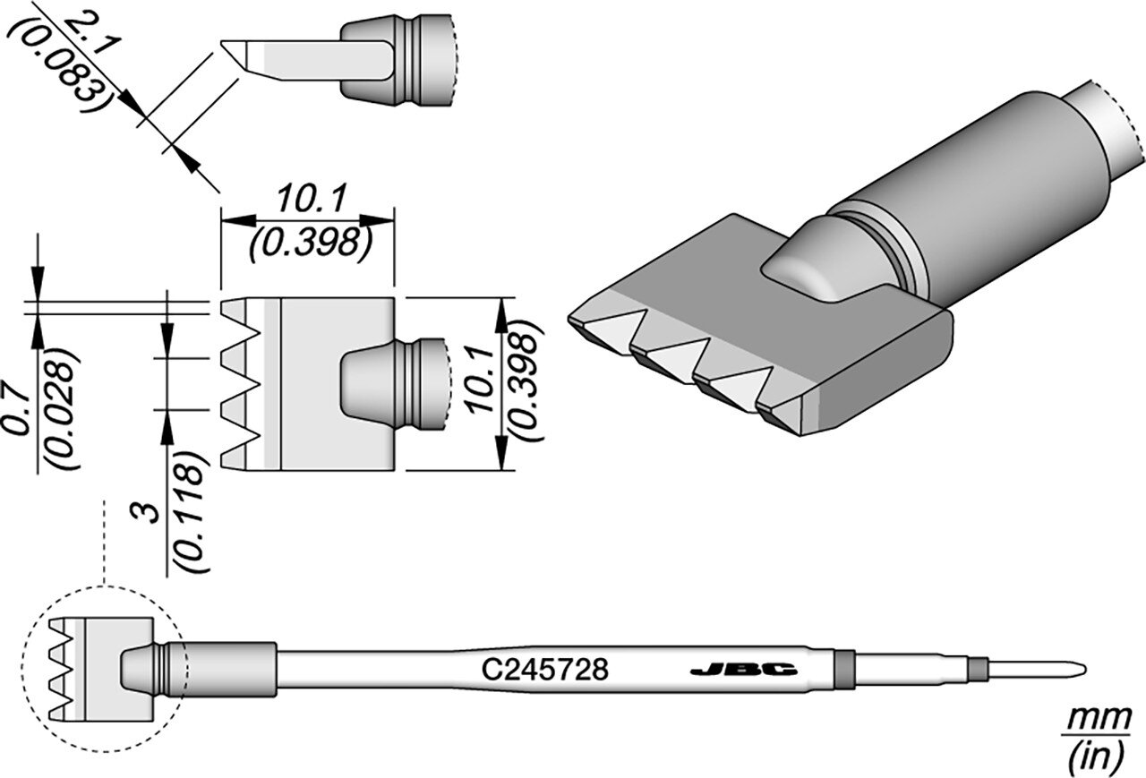 Lötspitze, abgeschrägt, abgewinkelt, 2,1 mm, C245728 #zoom-1