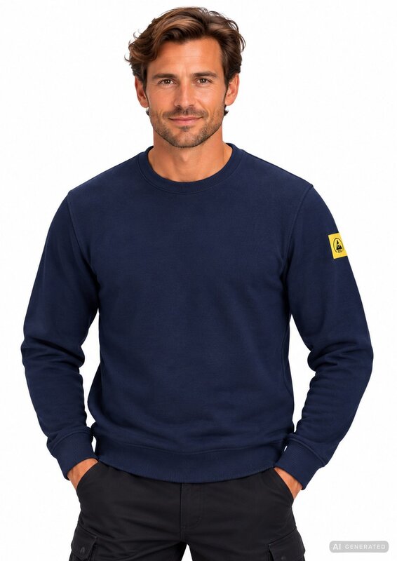 ESD Sweatshirt, Rundhals, marine blau, L, Comfort-Fit #2