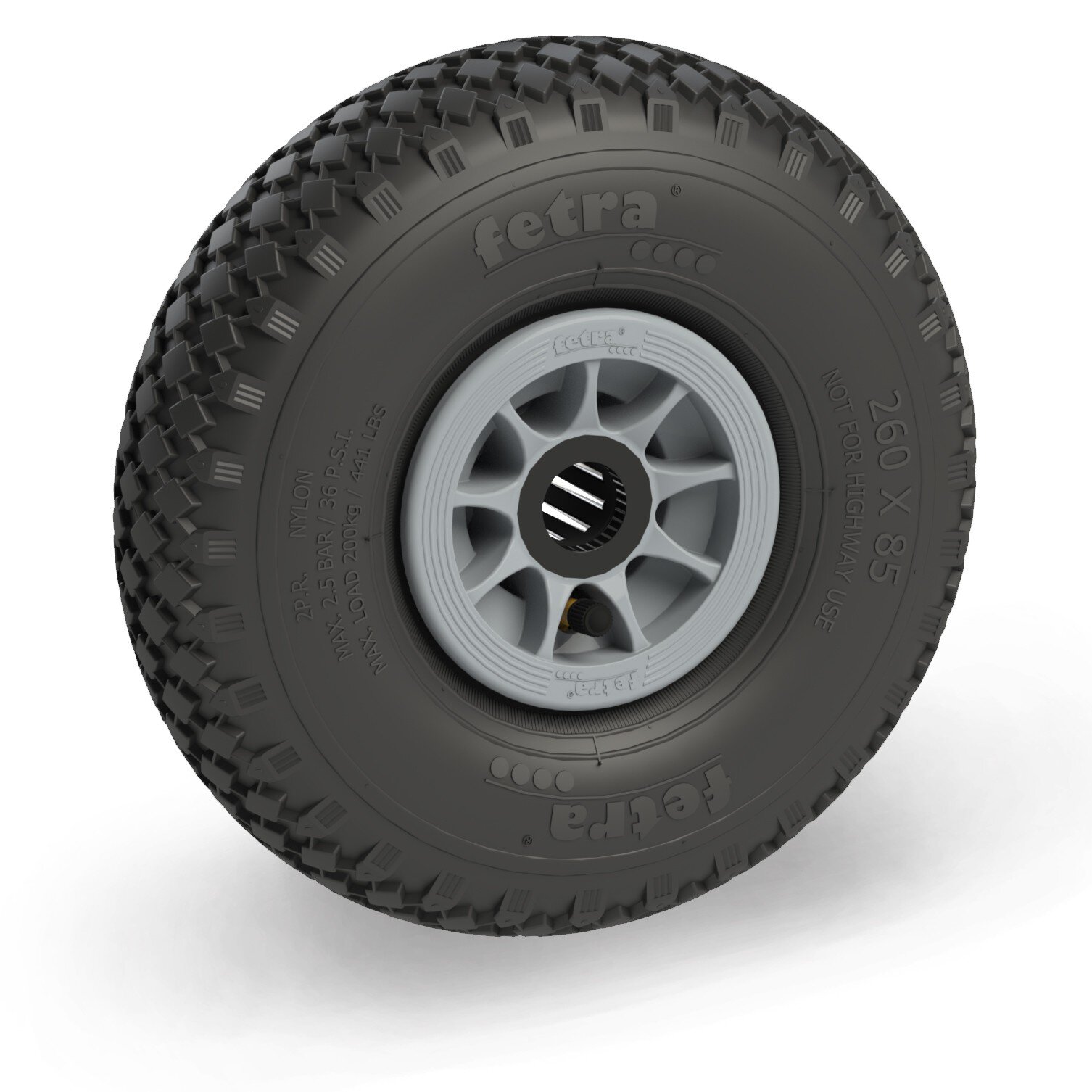 Luftrad 260x85 mm, 4PR Block, Rollenlager, grau #zoom-1
