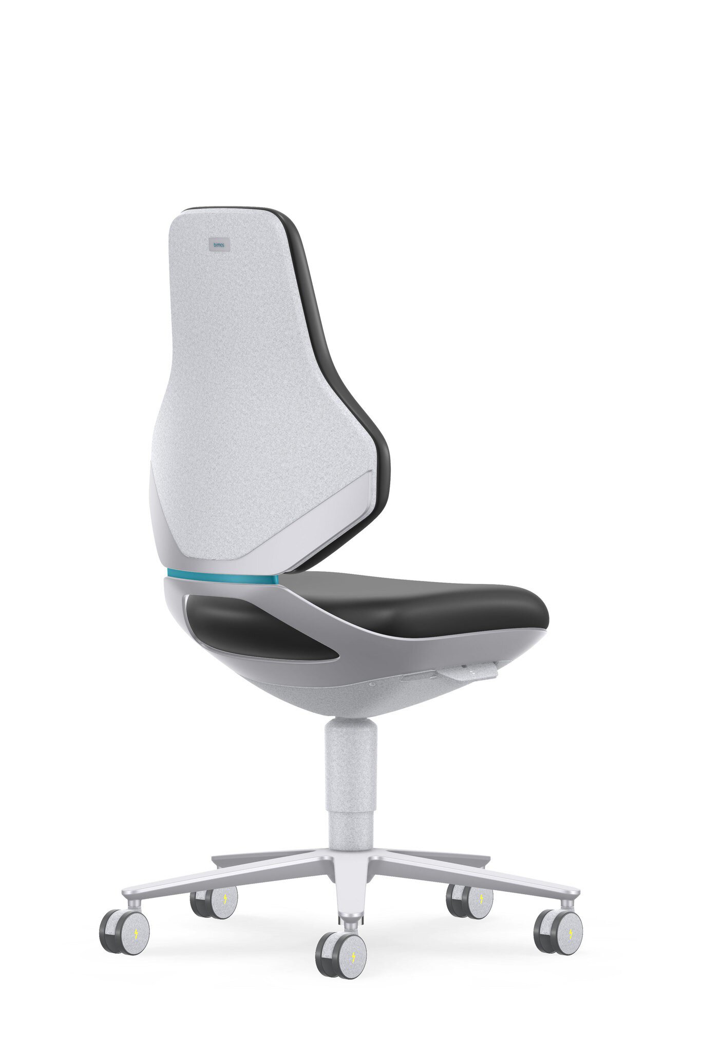 ESD cleanroom TEXON 2 industrial swivel chair, with castors, faux leather Magic black #zoom-3