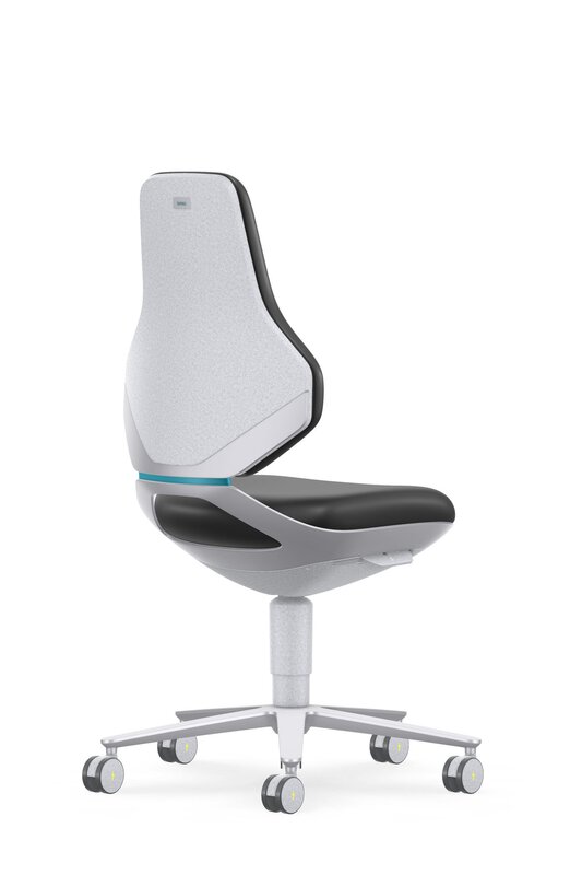 ESD cleanroom TEXON 2 industrial swivel chair, with castors, faux leather Magic black #3