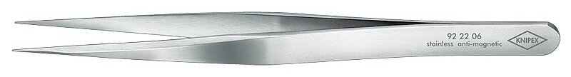 Precision tweezers, pointed, straight, 115 mm