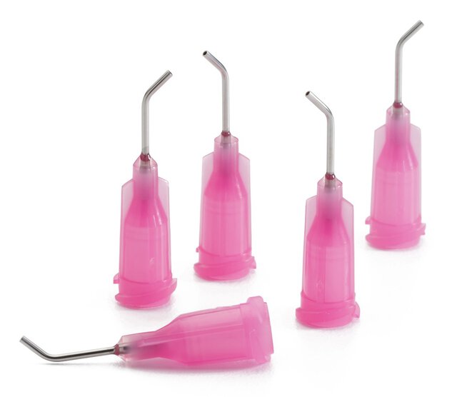 Aiguille de dosage, courbée, 45°, fuchsia, 0,5"
