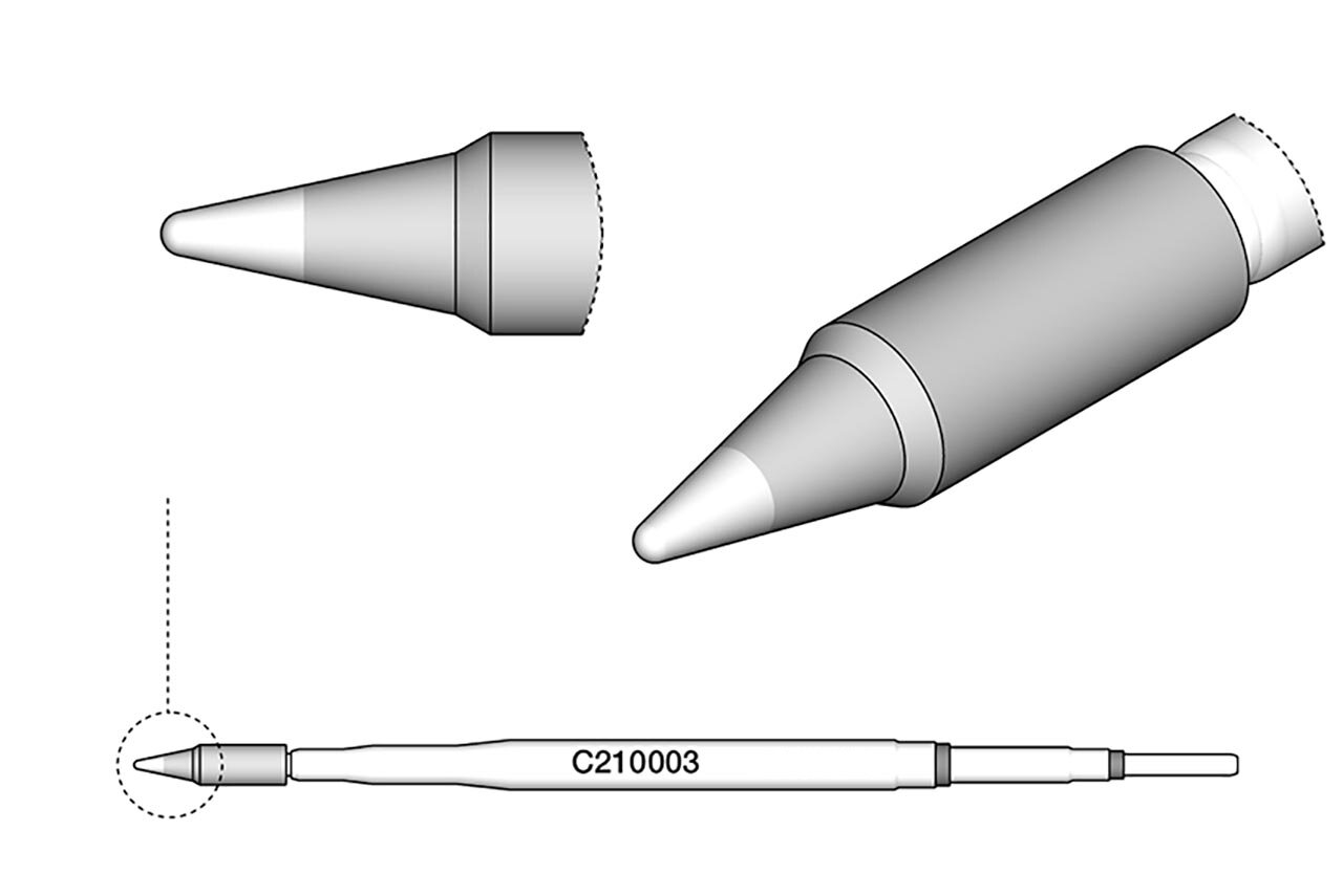 Soldeerstift voor T210-A / T210-NA, puntig, recht, C210003 #zoom-2