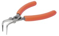 Kompakte Flachrundzangen mit um 90º gebogener Spitze und orangefarbenen PVC-Griffen, 125 mm, Industrieverpackung #thumbnail-1