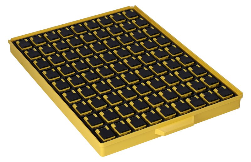 SMD drawer 340/22 incl. 81x SMD box N1 with ESD cover and TZ insert, yellow/black #4