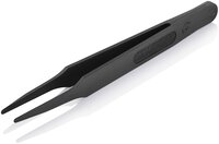 ESD plastic tweezers, smooth, blunt, carbon fiber reinforced plastic, 115 mm #thumbnail-3