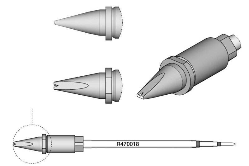 Soldering tip R470, grooved chisel, 2.5 x 1mm, R470018 #2