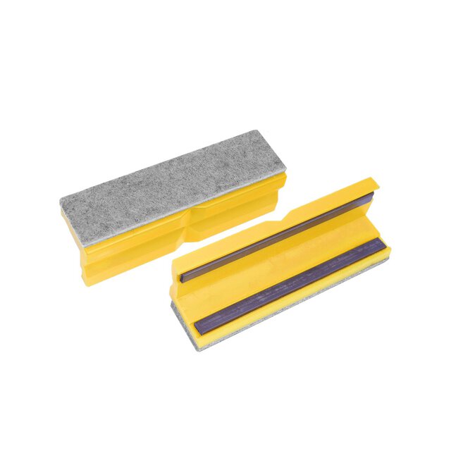 Szczęki ochronne filcowe/plastikowe 100mm żółte, z listwą magnetyczną (para)