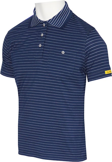 ESD women polo shirt short sleeve CONDUCTEX® Cotton Knit, size XS, navy