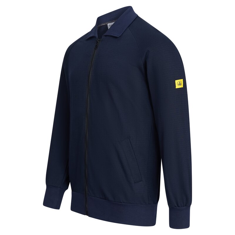 ESD-Sweatjacke mit Zip, 260g/m², marineblau, XS #3