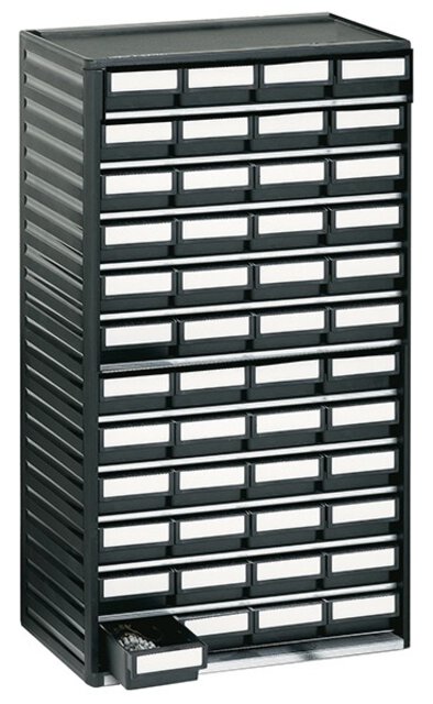 ESD small parts magazine, 48 drawers, 310x180x550 mm