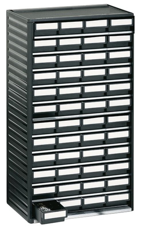 ESD small parts magazine, 48 drawers, 310x180x550 mm