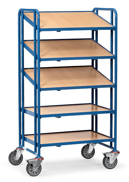 Chariot pour bacs européens - avec plateaux, surface de chargement 820 x 610 mm  #zoom-1