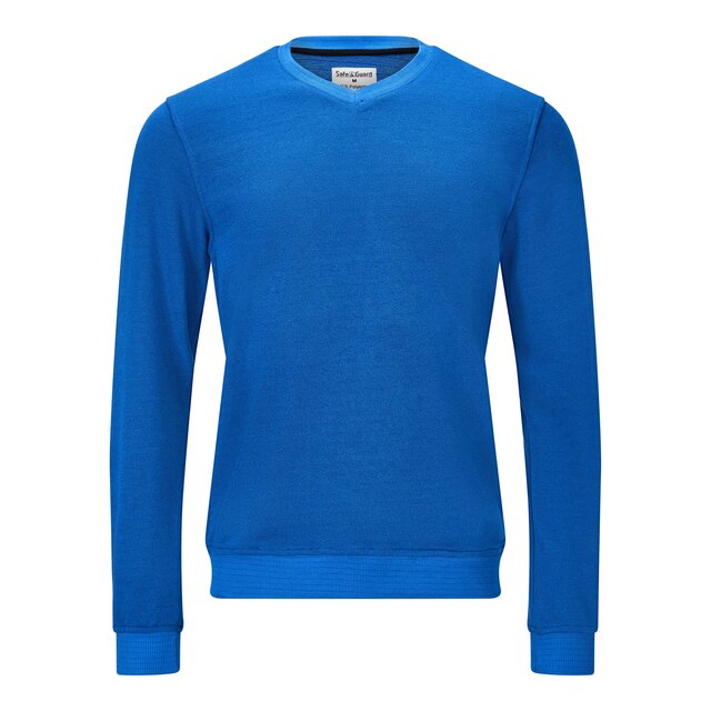 Bluza ESD, dekolt w serek, niebieski królewski, krój Comfort-Fit