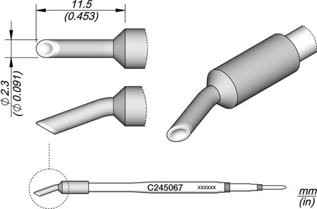 Lötspitze löffelförmig, D: 2,3 mm, C245067