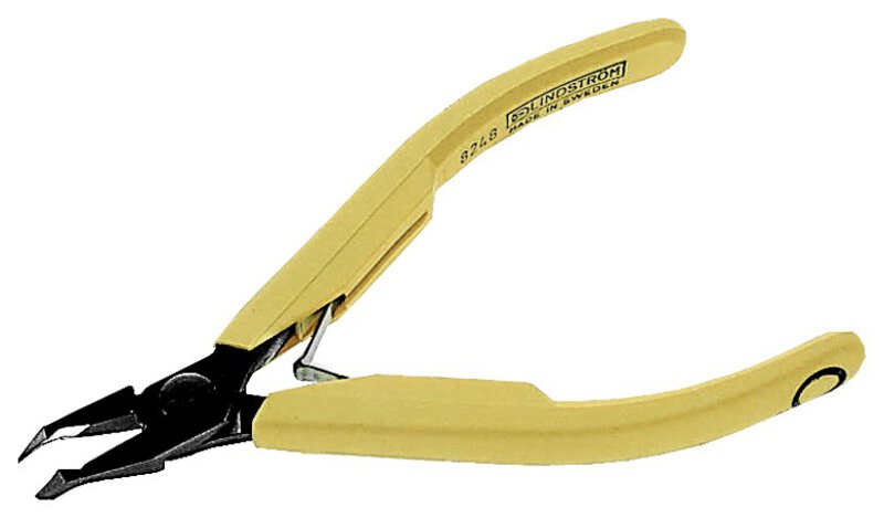 Diagonal end cutter, 80 series, 45°, fluted jaws, fine bevel, 0.2-0.8 mm
