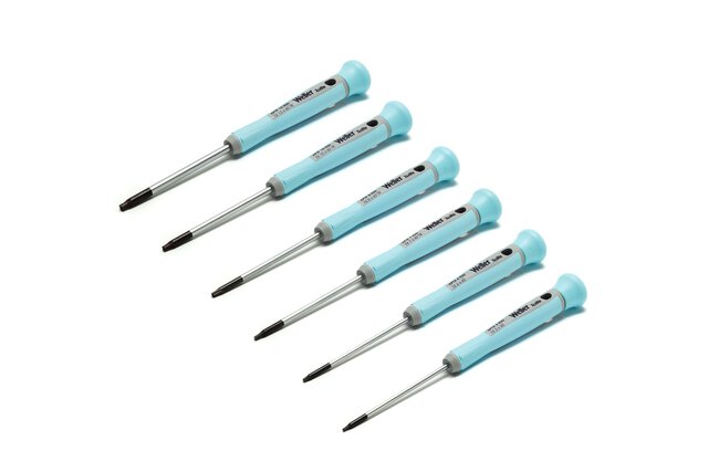 Weller Xcelite 6-piece ESD-safe Torx® precision screwdriver set with storage case