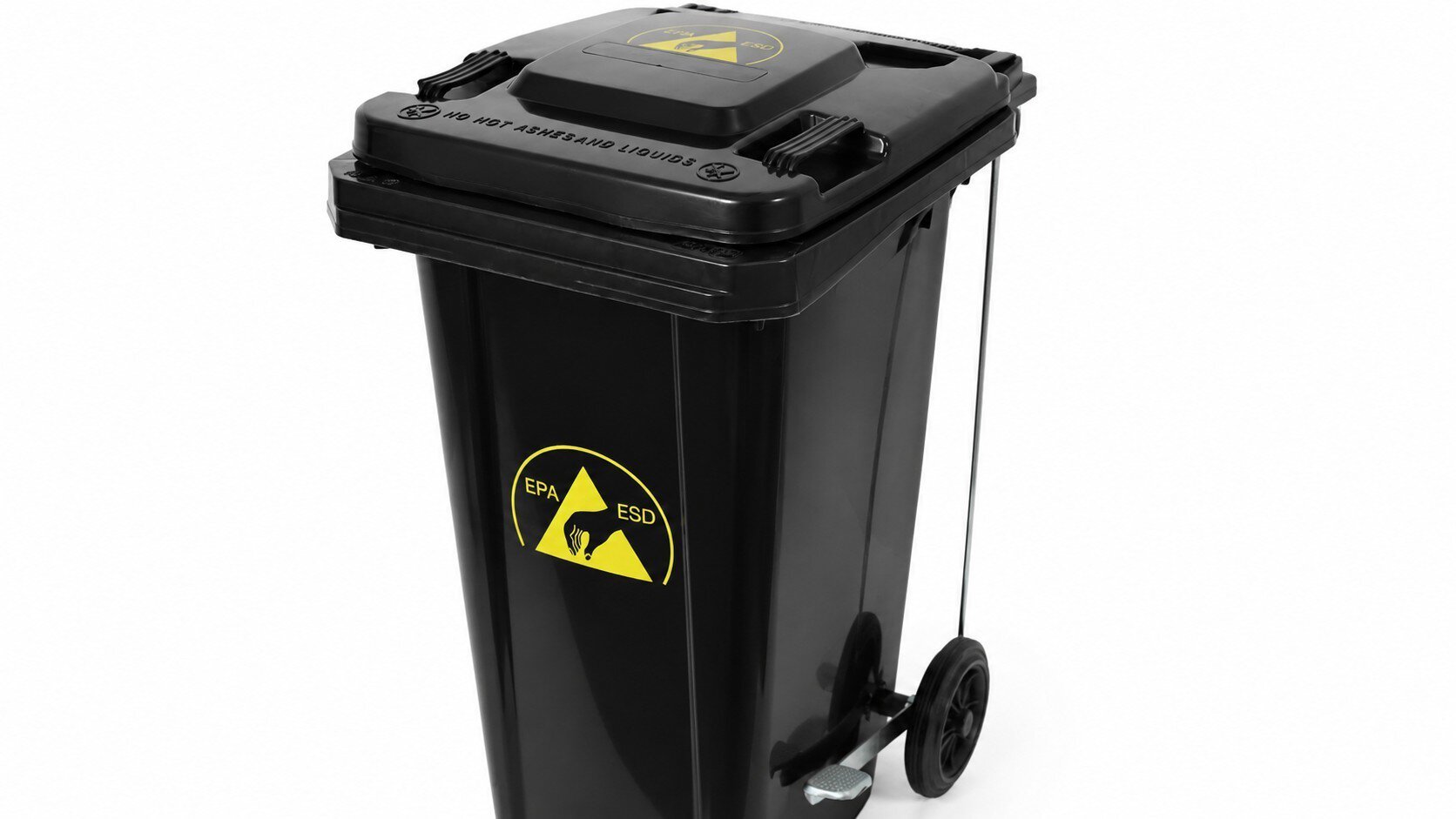 ESD waste garbage can, 120 liters, black #zoom-3