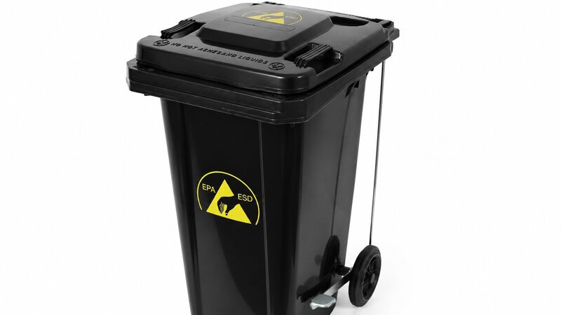 ESD waste garbage can, 120 liters, black #3