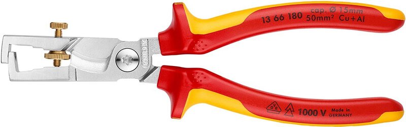 StriX® Abisolierzangen mit Kabelschere, verchromt, isoliert, 180 mm #3