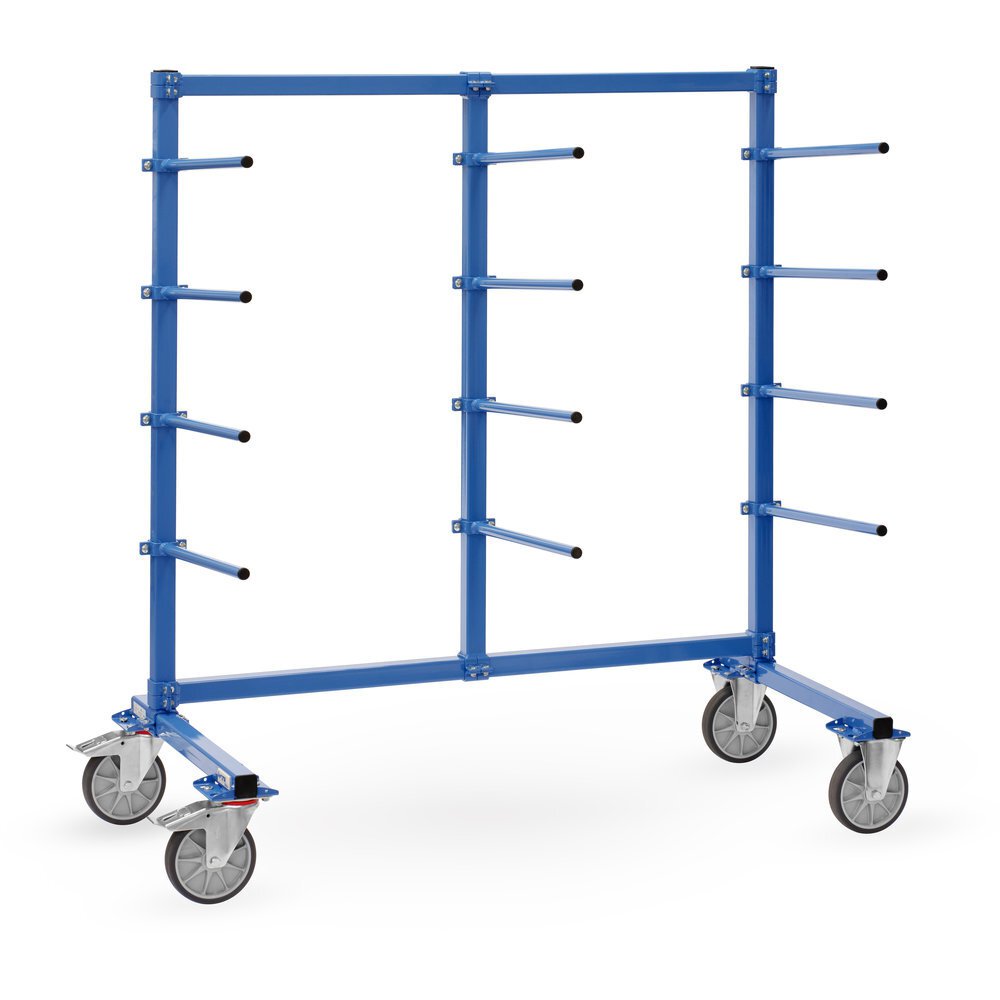 Carrello a braccio di sostegno, 1600 x 800 mm, con tubo in PVC, braccio di sostegno a 5° lungo 600 mm #zoom-1