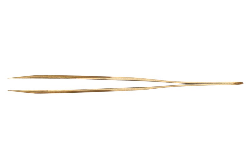 AM precision tweezers fine, straight tips, brass, 127 mm #5