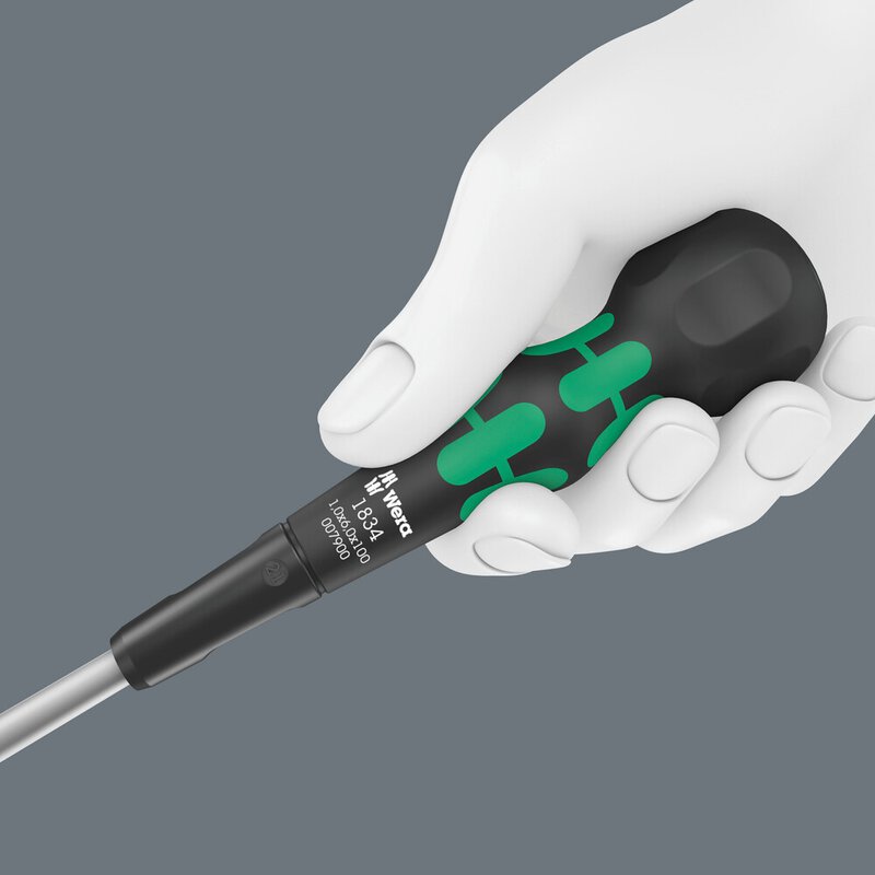 Kraftform Ball-Grip slotted screwdriver "workshop blade", 1 x 6 x 100 mm #7