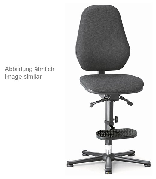 ESD chair BASIC 3, glider/access aid, synchronous technology and weight regulation, fabric Duotec grey, backrest 530 mm #zoom-1
